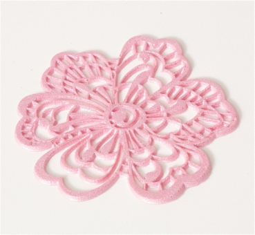Spitzendekor Blüte Pink - fertig gebacken von sweetART