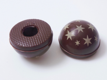 3 set printed dark chocolate shells star at sweetART -01