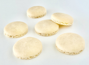 48 Macaron Halbschalen Natur/Beige von sweetART