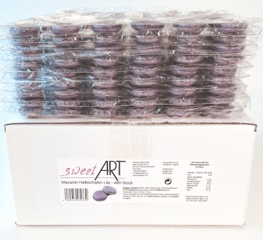 Macaron half shells lilac 480 pcs. at sweetART