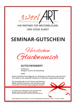 Pastry seminar gift voucher "Congratulations" at sweetART