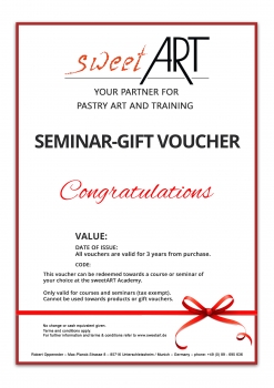 Pastry seminar gift voucher "Congratulations" at sweetART -1