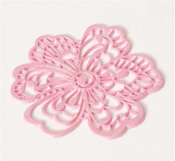 Spitzendekor Blüte Pink - fertig gebacken von sweetART