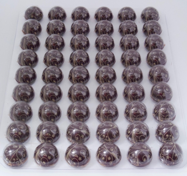 Bedruckte Schokoladen Halbkugeln zartbitter - Weihnachten von sweetART -01