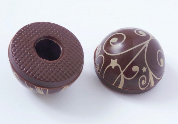 Bedruckte Schokoladen Halbkugeln zartbitter - Weihnachten von sweetART