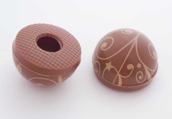 Printed chocolate shells christmas milk at sweetART