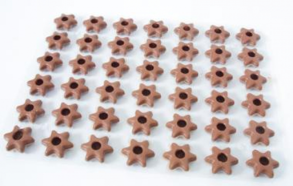 42 Stück Vollmilch Schokoladensterne - Hohlkörper von sweetART -1