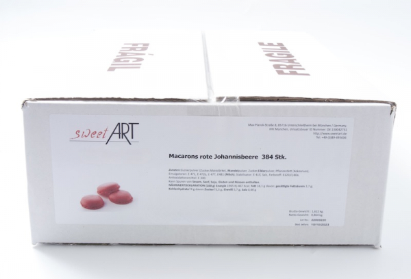 Macaron half shells red 384 pcs. at sweetART-03