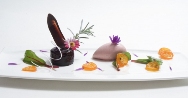 Dessert, rosemary with red wine butters ice cream 01